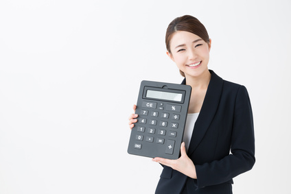 asian businesswoman on white background